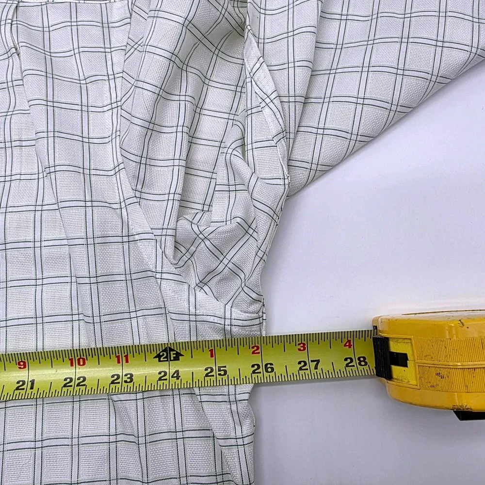 Banana Republic Mens‎ XL Green White Windowpane Cotton Button Down Shirt